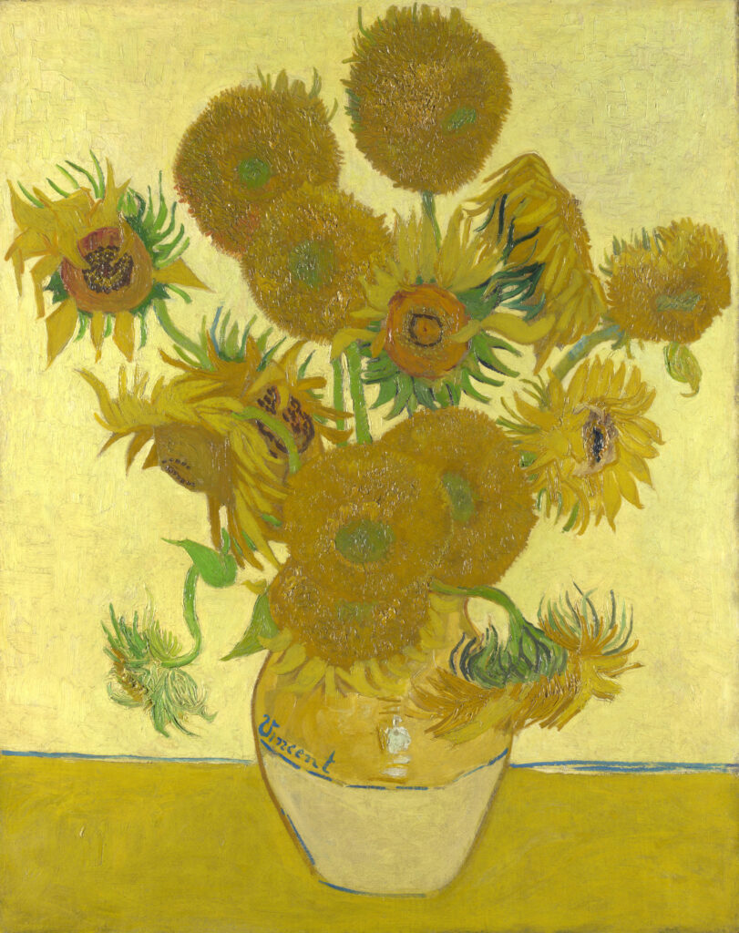 Sunflowers painting by Vincent van Gogh 1888 yellow flowers in vase